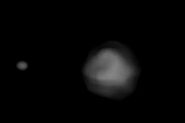 Imagen del sistema de asteroides binarios Dimorphos.