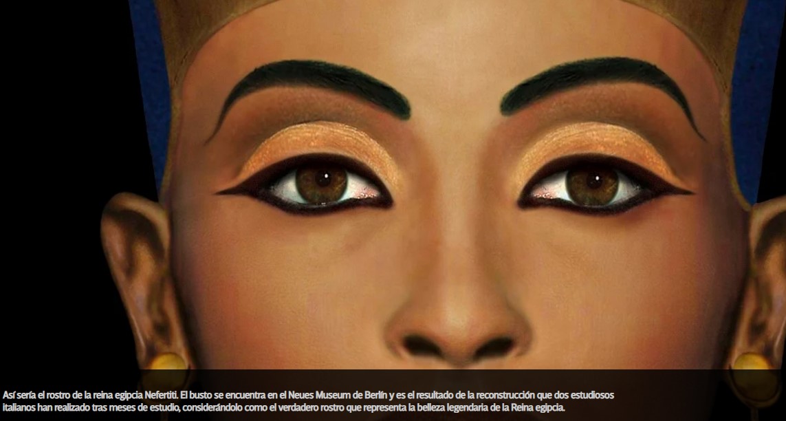 El rostro de la momia porta los rasgos indiscutibles de Nefertiti.