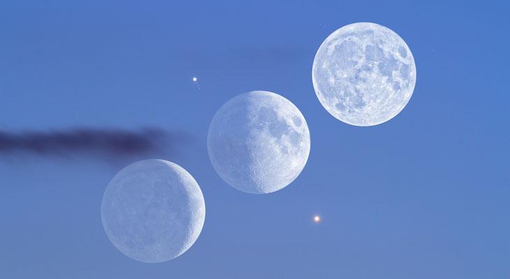La Luna, Venus y Júpiter se alinean en una triple conjunción -0